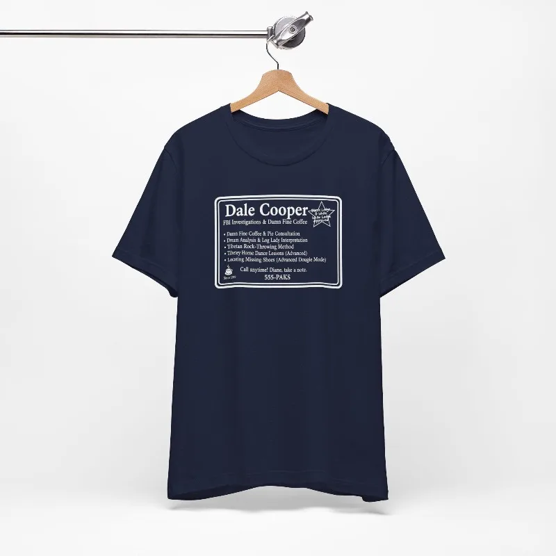 Special Agent Dale Cooper Services T-Shirt, Twin Peaks Tee Summer Unisex Loose and Breathable Cotton T-shirt Top