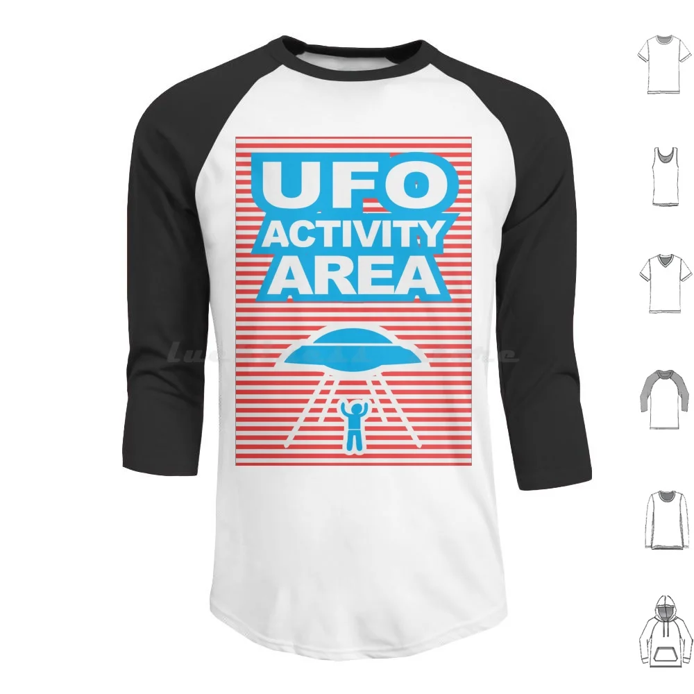 Ufo Activity Area Hoodie cotton Long Sleeve Funny Typography Funny Humor Funny Design Geek Area 51 Ufo Invasion Attack