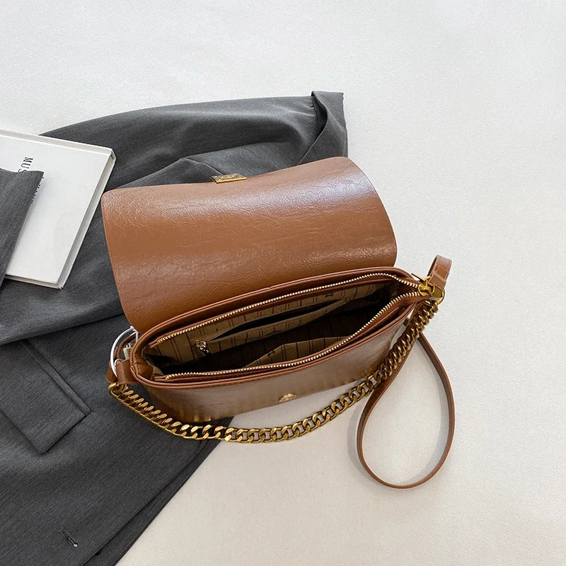 حقيبة كتف جلدية مصممة شهيرة للنساء حقائب يد كلاسيكية أنيقة #6