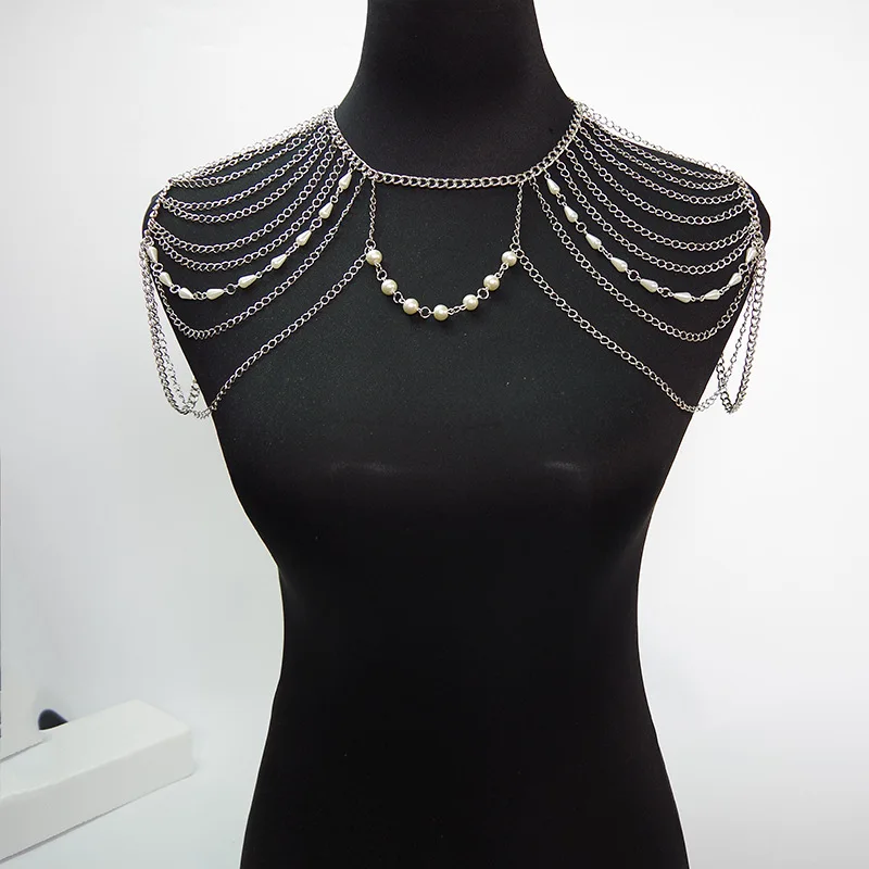 

Stylish and sexy water drop bead shoulder chain, popular body chain accessories in Europe and America