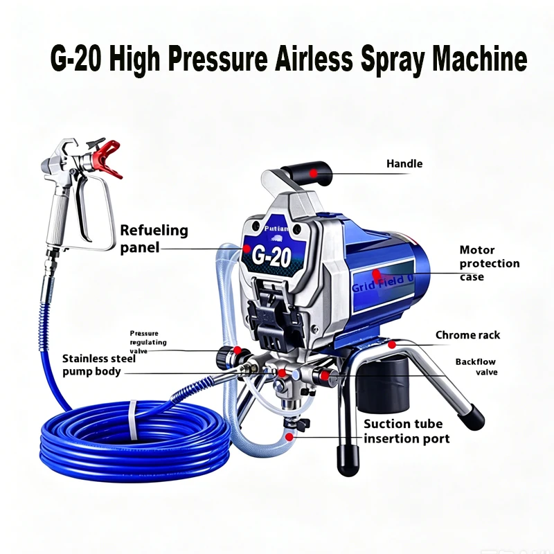 

G-20 High Pressure Airless Spray Machine Paint Latex Paint 750W Profession Spray Gun Spray Tool Industrial Wall Painting Sprayer