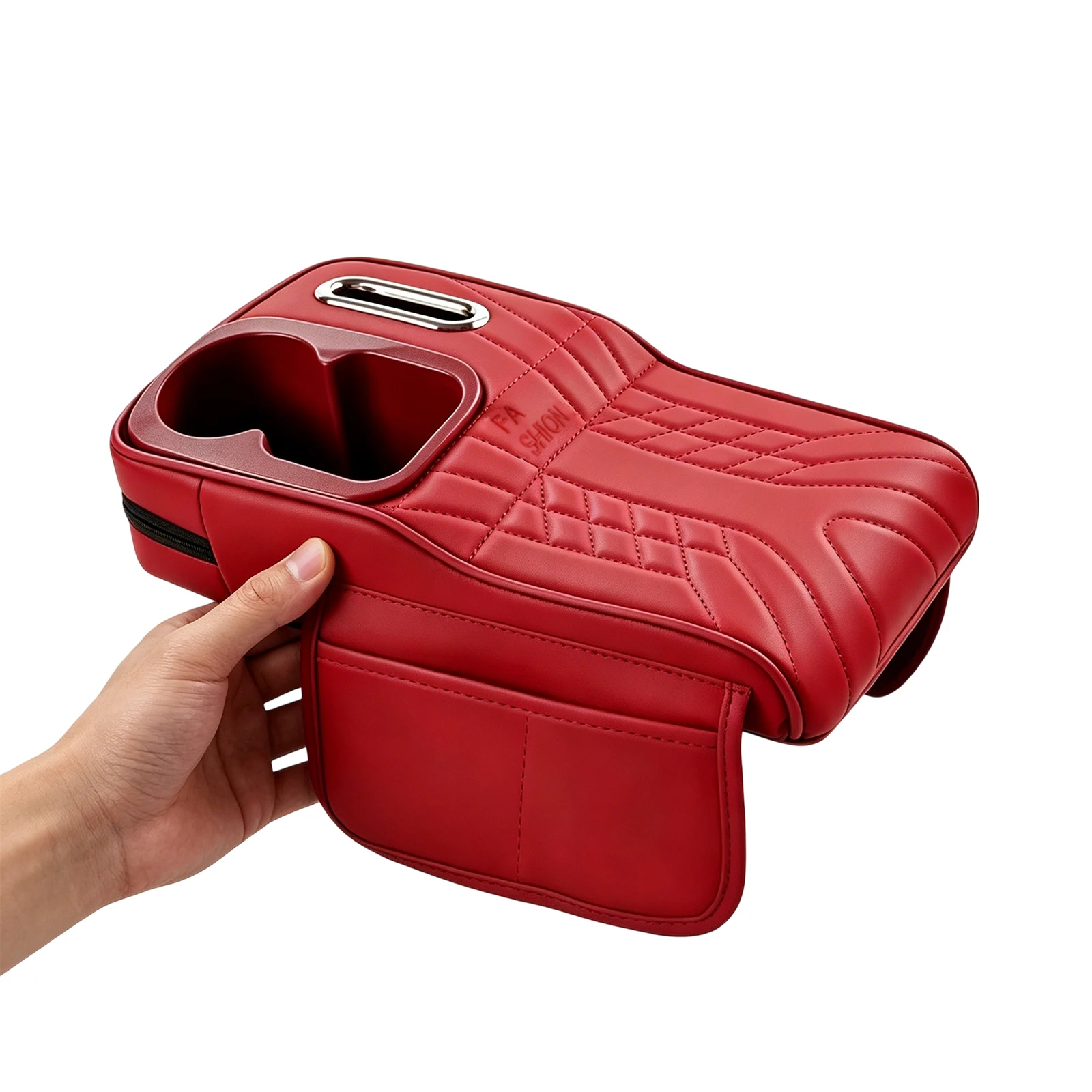 Car Armrest Storage Box with Cup Holder Multifunctional Armrest Storage Box 2 Storages Bags and Tissue Boxes for All Seasons