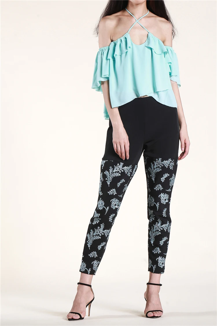 

oulder Bared T Top in Chiffon with Lace Trim in Pure Color Street Sle Loose Fit ort Sve for Young Girls