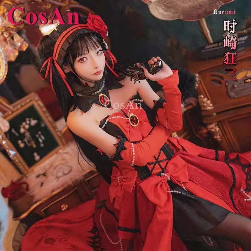 

CosAn Anime Date A Live Tokisaki Kurumi Cosplay Costumes Ruby Formal Dress Lolita Dress Halloween Party Role Play Clothing S-XL