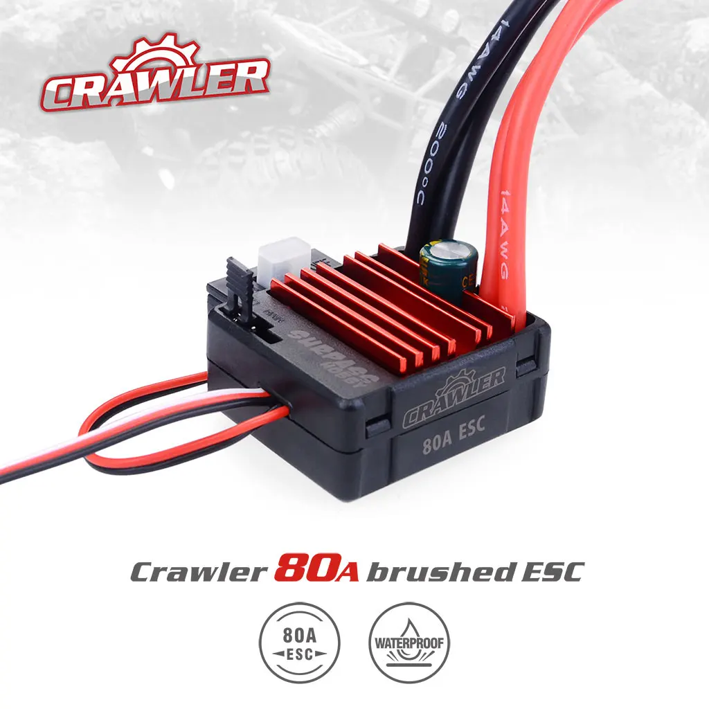 Overtreffen Hobby 5-Slot 550 10T 12T 16T 20T Motor 80a Esc Voor Traxxas Trx4 Trx6 Wltoys 124018 144001 1/10 1/12 Rc Auto Boot