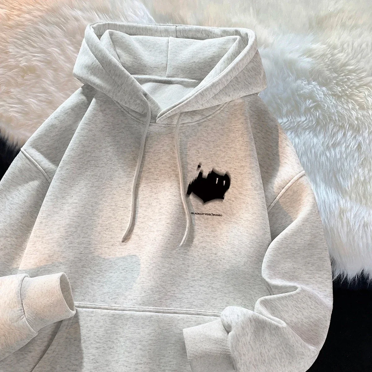New Hoodie Women's Trendy Brand Versatile Hong Kong Style High Street American Printed Top Autumn and Winter Coat