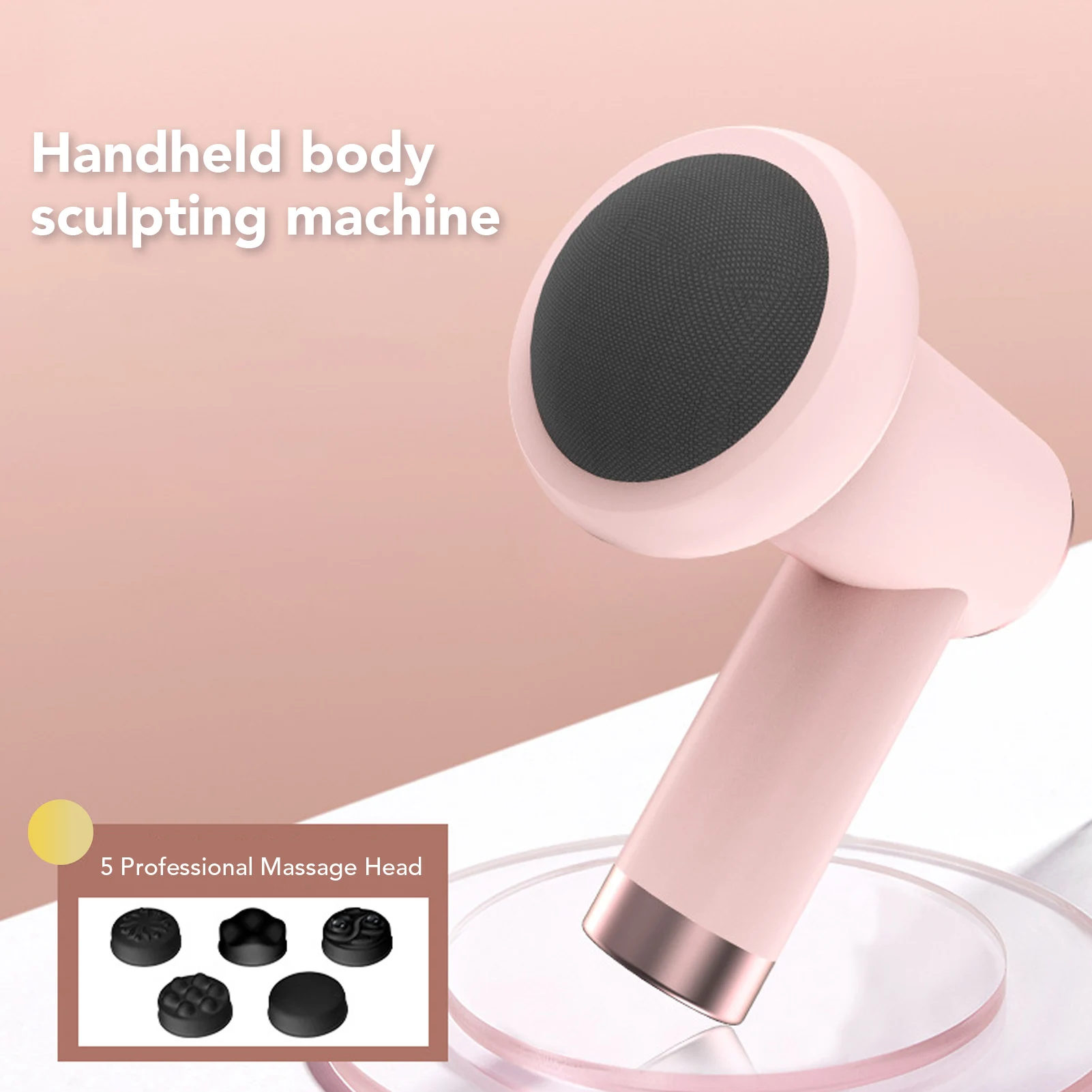 

Body Sculpting Machine Wireless Handheld 6 Levels Fat Burning Vibration Cellulite Massager with 5 Massage Heads