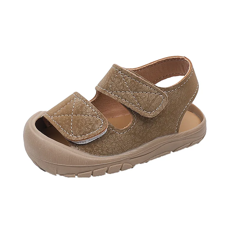 

Сандалии для маленьких мальчиков, летняя пляжная обувь, мягкая искусственная кожа, детские первые ходунки, повседневные спортивные сандалии для маленьких малышей 1–3 лет