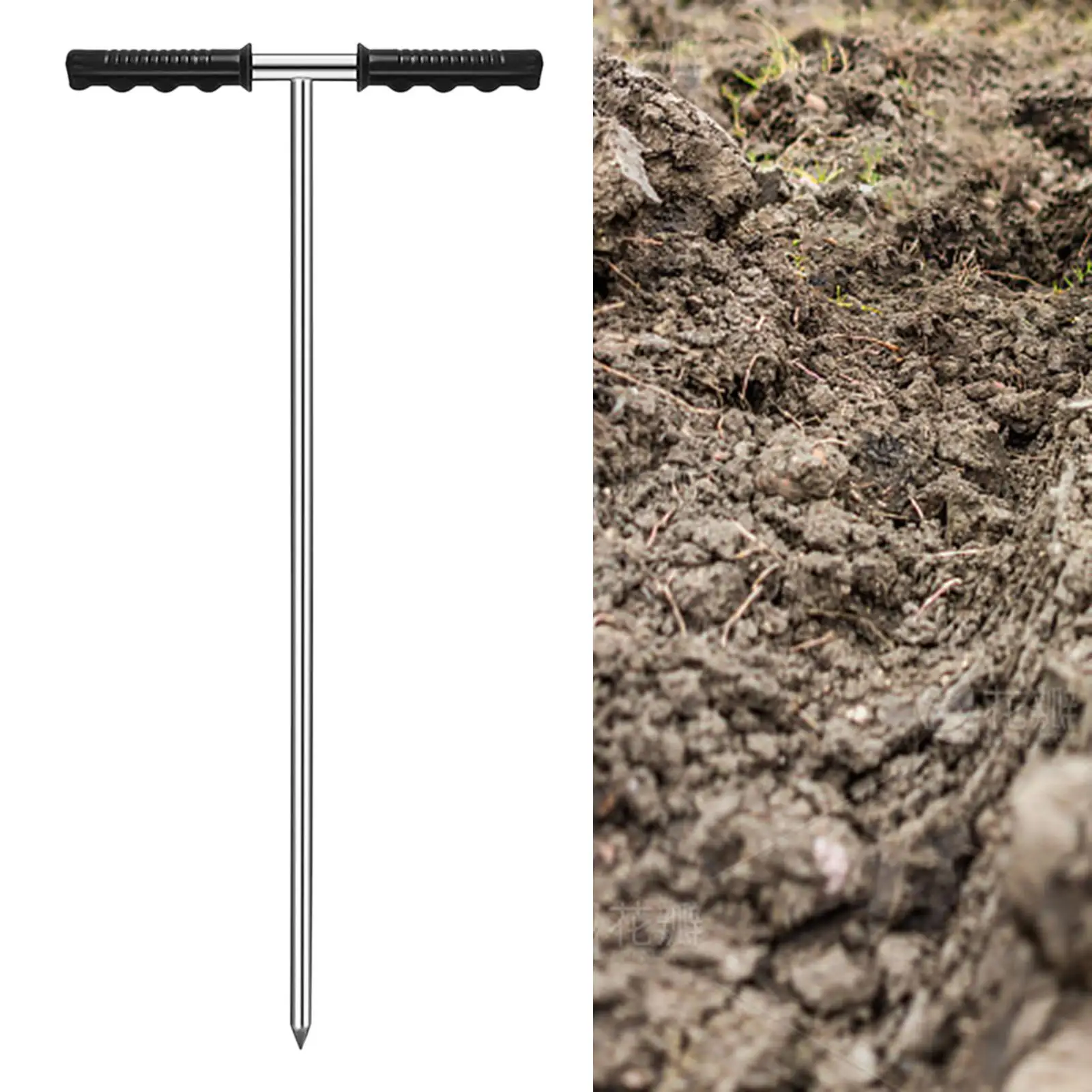 sampler Testing Tool 48inch Soil Test Tool Plumbing Tool Professional Long Ground Rod for Underground Pipes Septic Tanks Farm
