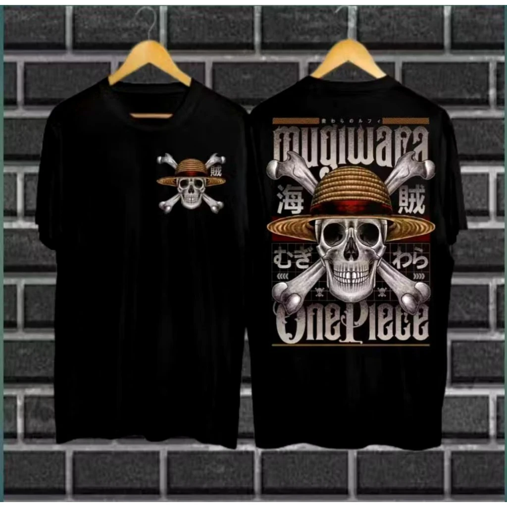 

One Piece Japanese Anime Print Men's Cotton T-shirt Streetwear 2026 Summer Round Neck Tops Unisex Women Clothes Tee Overside