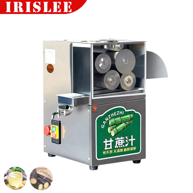 

Коммерческая электрическая 4-роликовая соковыжималка из сахарного тростника из нержавеющей стали, машина для извлечения и обработки