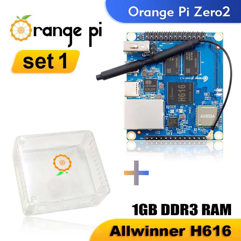 Orange Pi Zero 2 + Case Single Board Computer Allwinner H616 BT5.0 Wifi Support Android10 Ubuntu Debian Demo Development Board