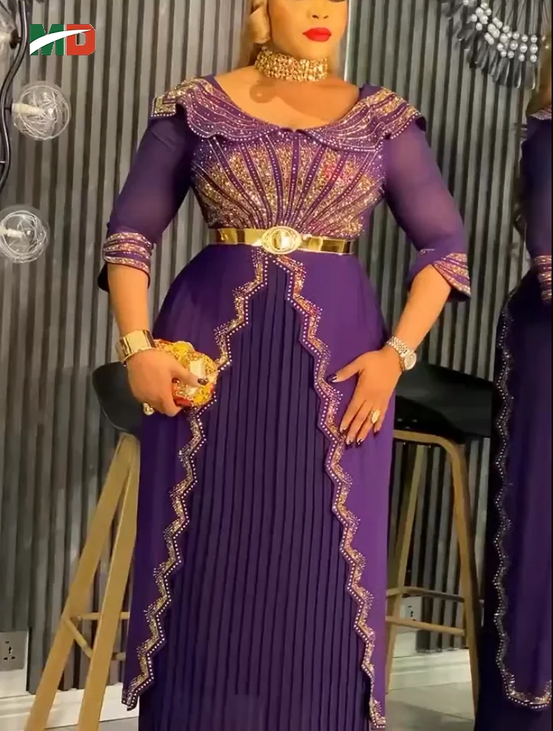 MD アフリカンドレス 女性用 トルコドレス プラスサイズ マキシドレス 結婚式 パーティードレス アフリカ服 高級 エレガントドレス 2025年新作