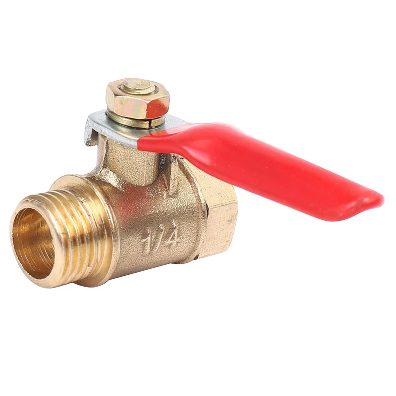 40PCS 1/4 Inch Heavy Duty Brass Ball Valve Shut Off Switch Male And Female NPT Thread Pipe Fitting