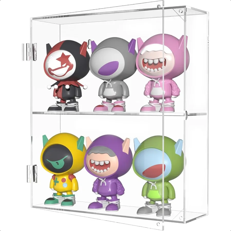 

Acrylic Display Case 2 Layer Clear Display Case for Funko Pop Action Figures Wall Mounted or Desktop Dustproof Display Cabinet
