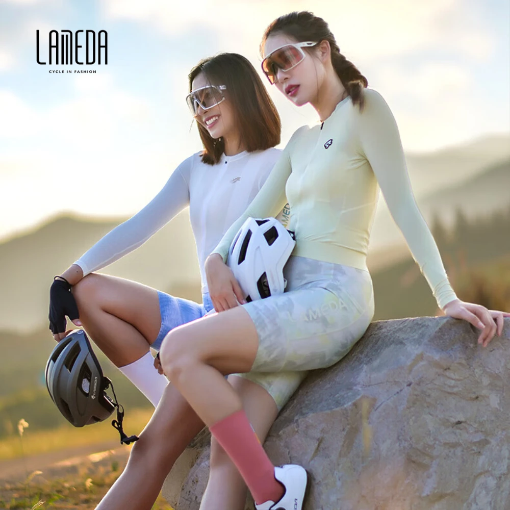 LAMEDA Women's Cycling Bib Shorts Uv Protection Breathable Sportswear For Bicycle Riding Outdoor Cycling Gear