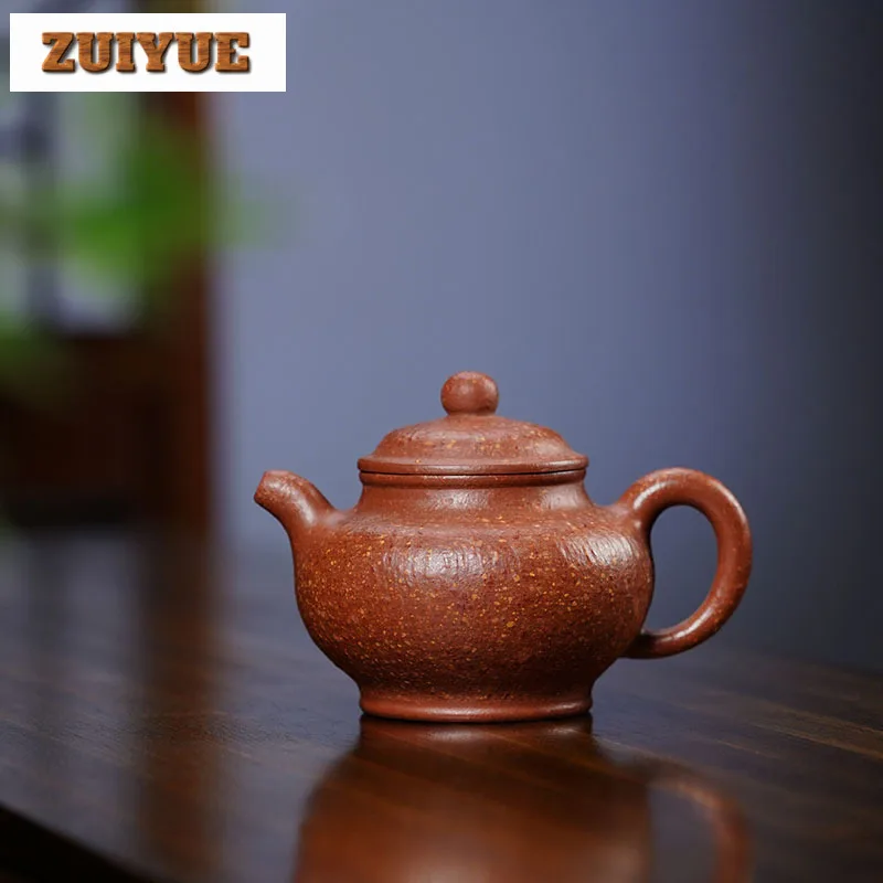 220ml Authentic Yixing Purple Clay Teapots Handmade Pot Raw Ore Red Downhill Mud Kettle Chinese Zisha Tea Set Craft Accessories