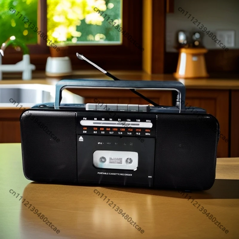 Dual Channel Stereo Rechargeable Cassette Recorder Radio Bluetooth Speaker Support Card Play