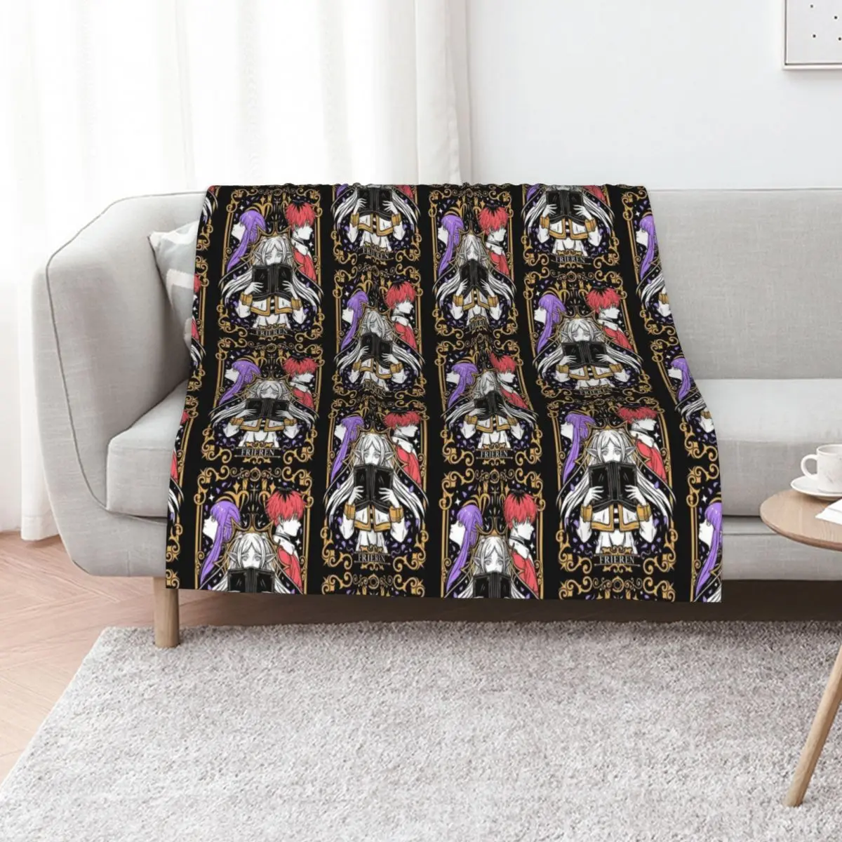 Sousou No Frieren Vintage Throw Blanket Soft Big Furrys Single Thin Soft Luxury Throw Blankets