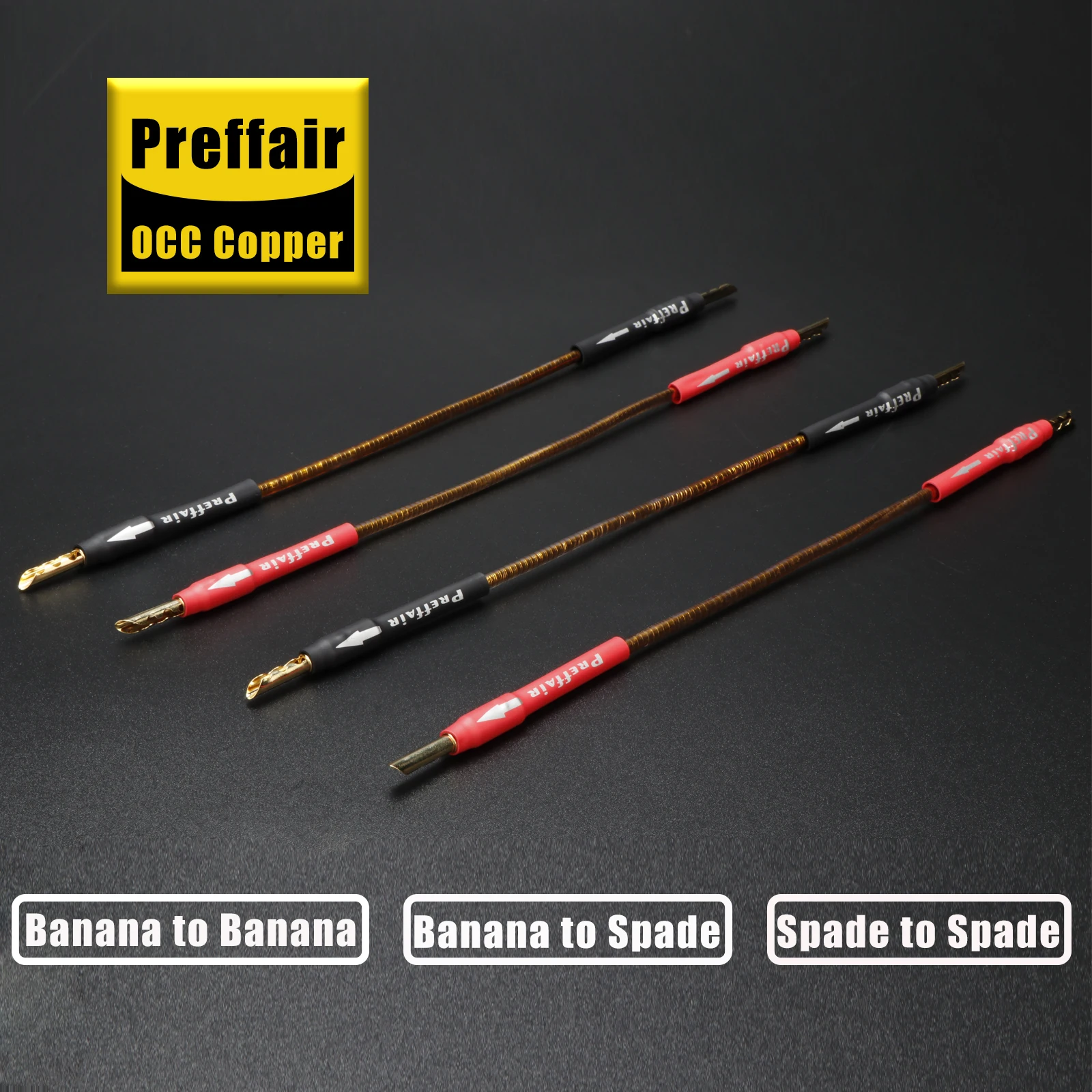 4PCS Jumper Speaker Cable OCC Copper Silver Audio Bridge Cable Soft Clear Sound 24K Gold Banana Y Plug Speaker Cable