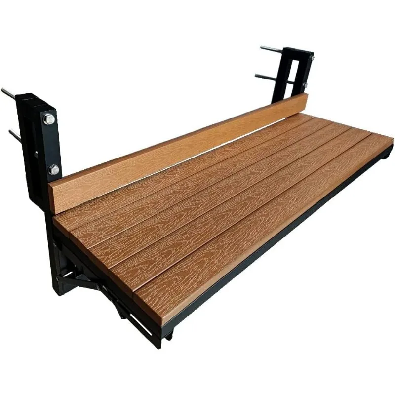 Balcony Bar Table for Railings，Outdoor Hanging Rail Tables for Deck，Small Folding Space Saving Serving Desk for Patio