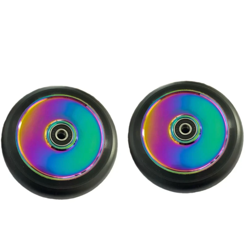 

Freestyle 100mm Pro Stunt Scooter Wheels Glittering Accessories Aluminum Alloy Hollow Core Wheel Scooters Part Trottinette Roues