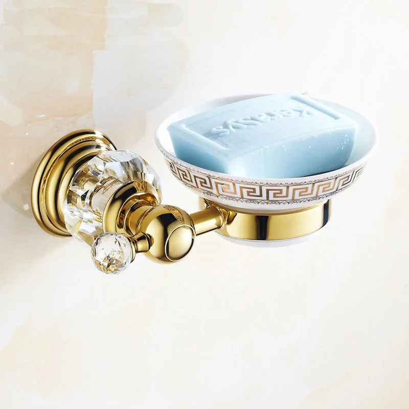 

Gold Crystal and Stainless steel Soap Dish Holder Bathroom Soap Basket Morden design Bathroom Accessories