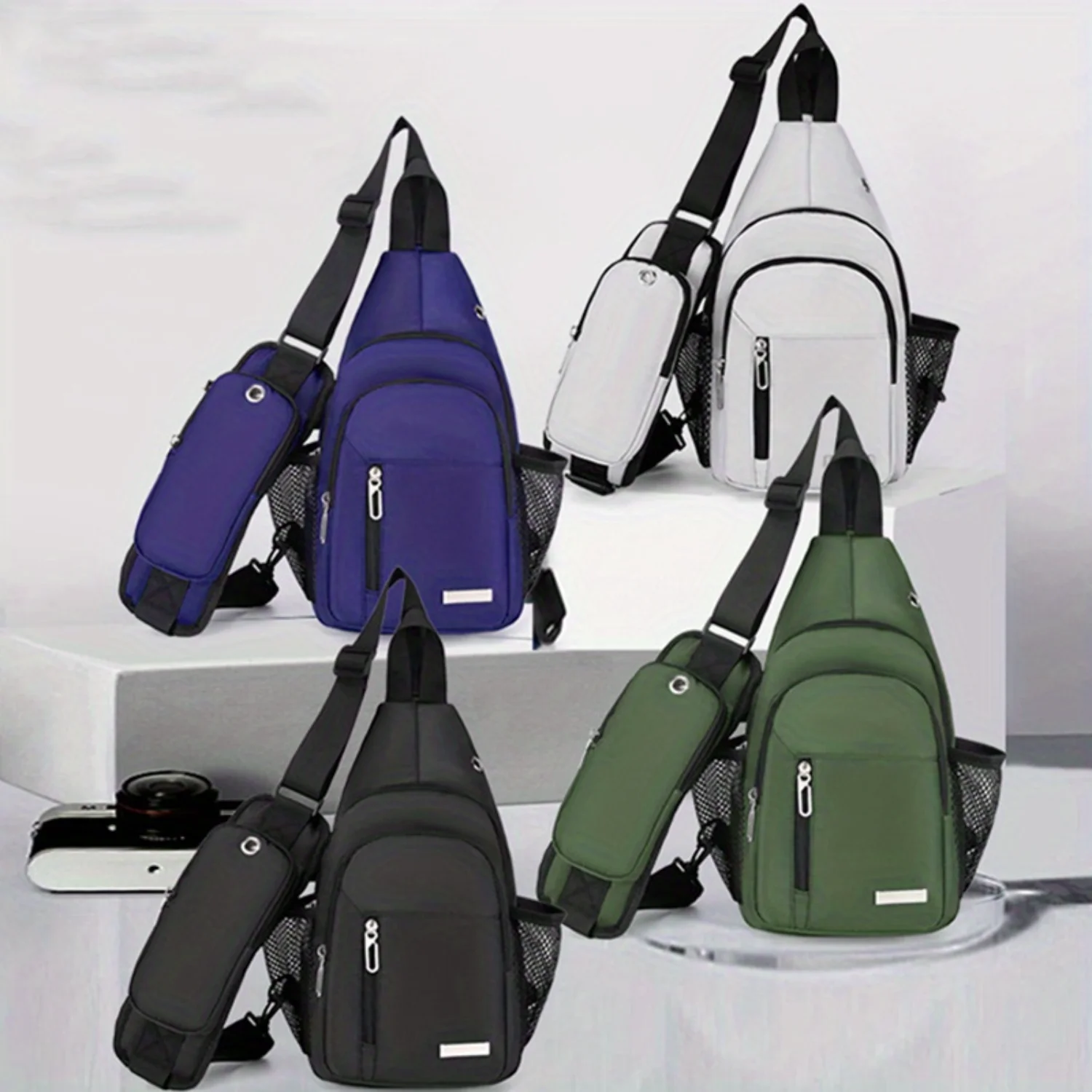 Versatile Sling Backpack, Multi Layer Chest Bag, Outdoor Sport Travel Crossbody Bag Fanny Pack