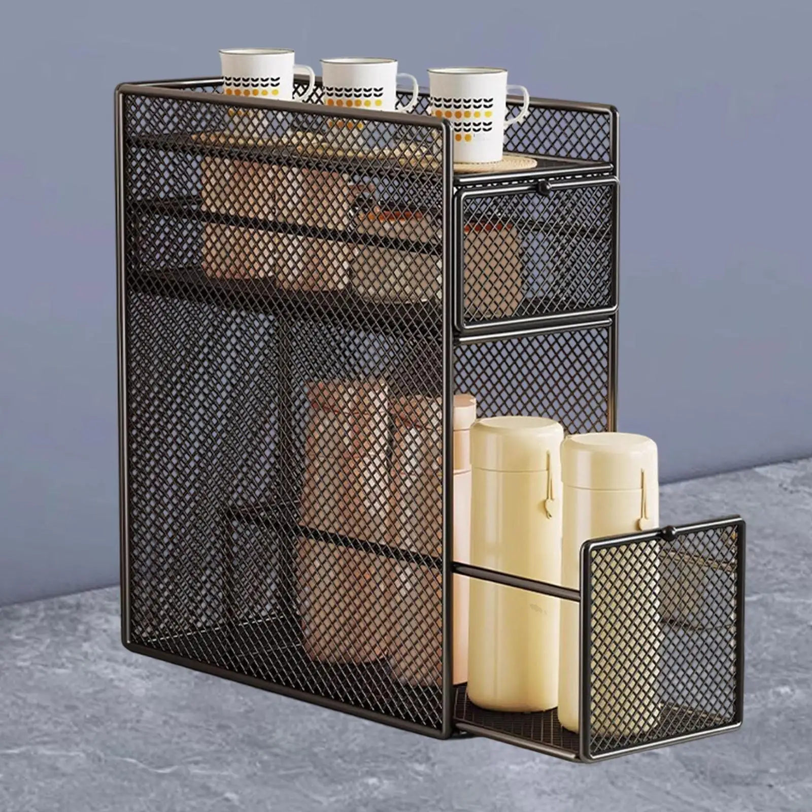 

Kitchen Cabinet Organizer Vertical 2 Layer Sink Organizer Drawer Organizer for