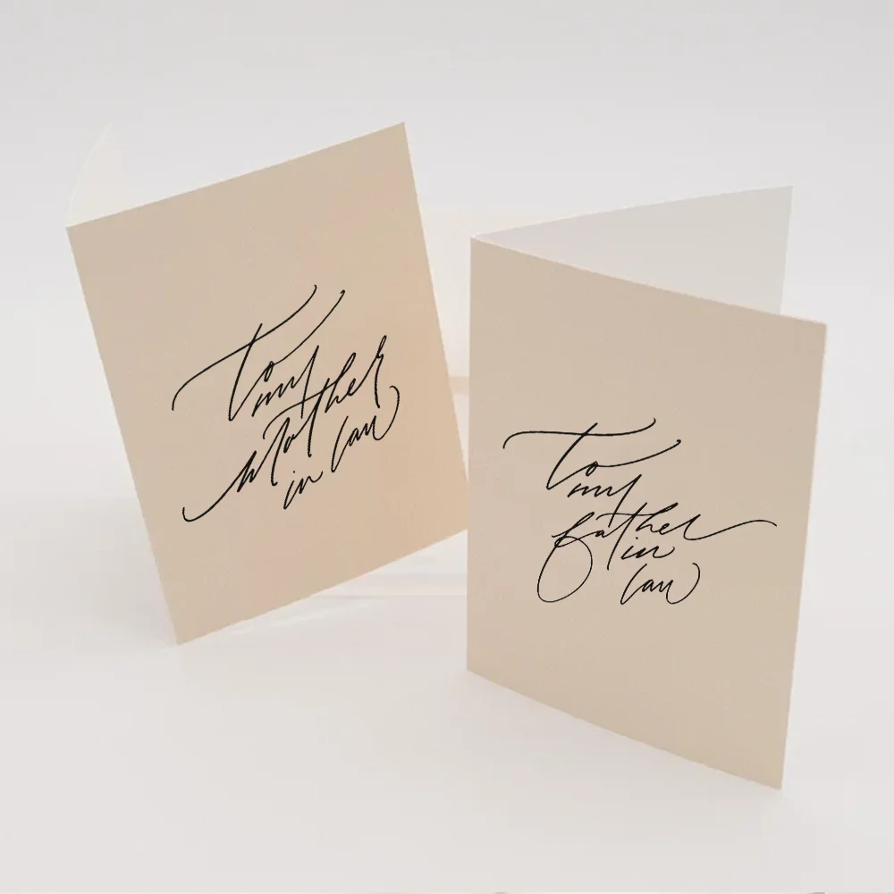 To My Father In Law Wedding Day Card With White Envelope Neutral Wedding Day Thank You Cards  for Father In Law