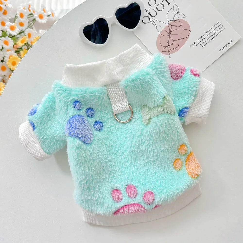 

Cute Super Soft Winter Dog Jacket Hearted Print Thick Dog Hoodie Warm Pet Clothes Dog