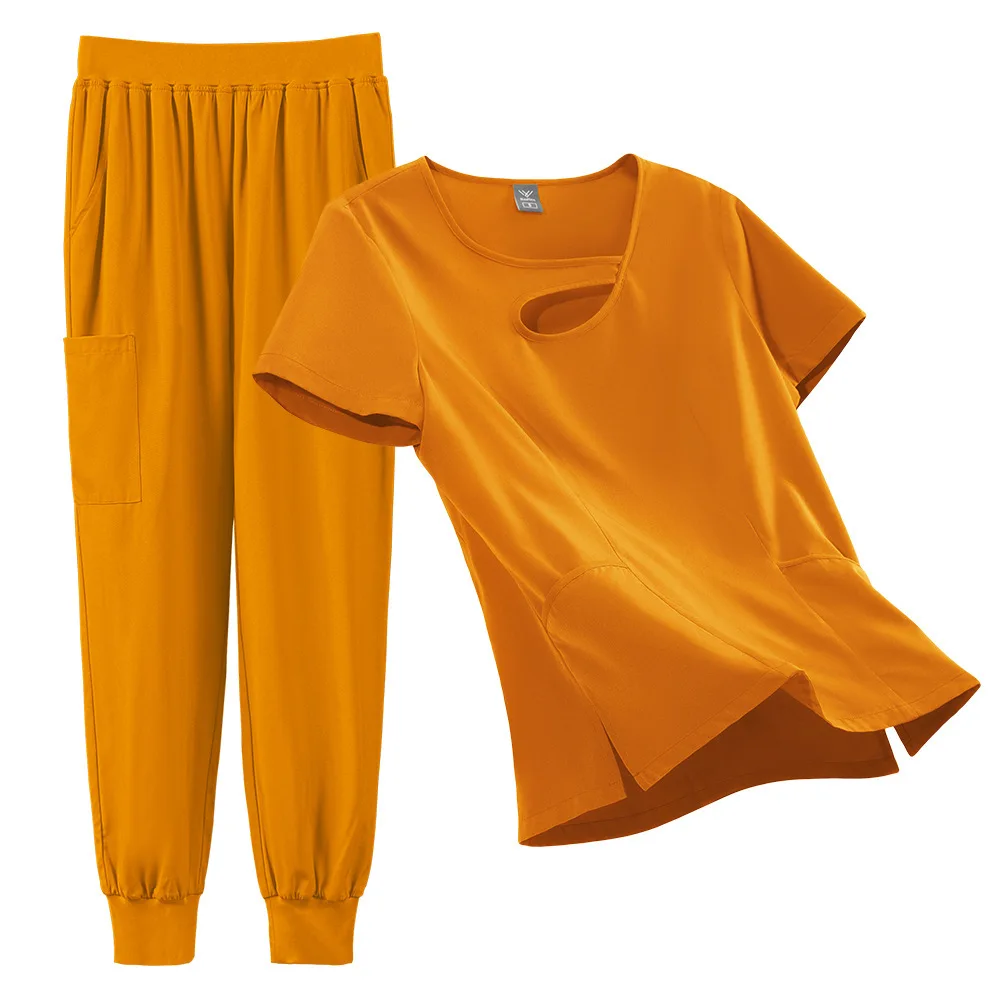 Waschen von Kleidung, Doctor SPA, Haustier, Krankenhaus, einfarbig, bequem, atmungsaktiv, Krankenschwesteruniform, bestickt, zweiteiliges Set