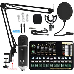 Sound Card Live Microphone BM800 Complete Set of Computer K-song Recording Equipment Live Sound Card Set Desktop Microphone