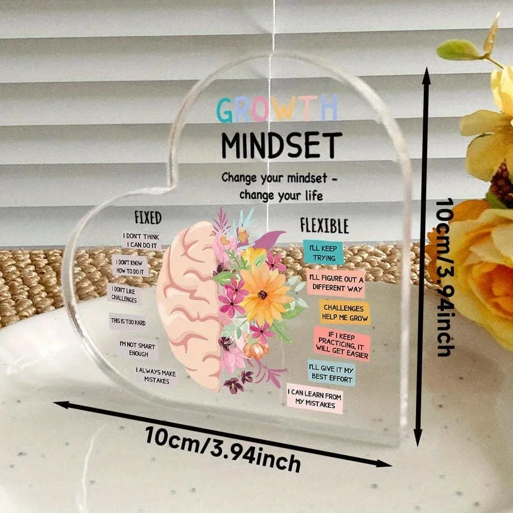 CIFBUY Acrylic Wall Art Decor Inspirational Office Desk Ornament Cute Room Aesthetic Boho Bedroom Home Decoration Growth Mindset