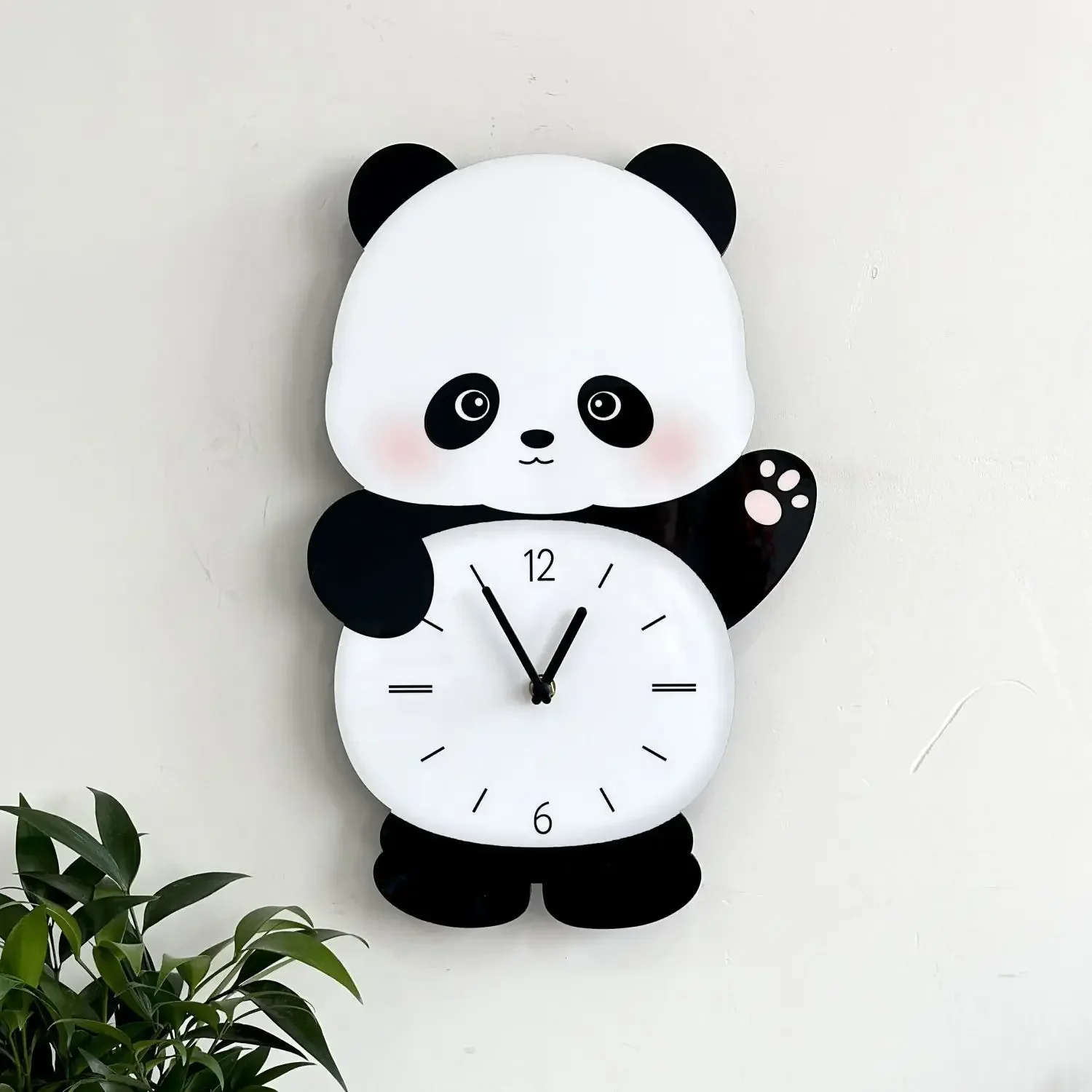 Cute Cartoon Panda Swinging Wall Clock Modern Creative Home Decoration Living Room Silent Clock Children's Room Bedroom Clock