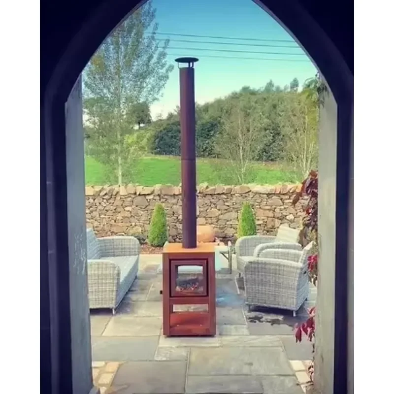 Contemporary Corten Fireplaces Modern Outdoor Metal Chimenea With Storage