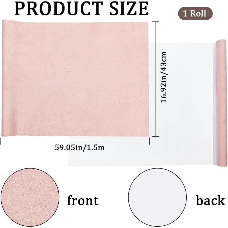 1pc Book Cloth for Book Binding 59 x 16.9in Pink Suede Fabric Surface Paper Backed A3-A8 Bookcover Books Album Scrapbooking