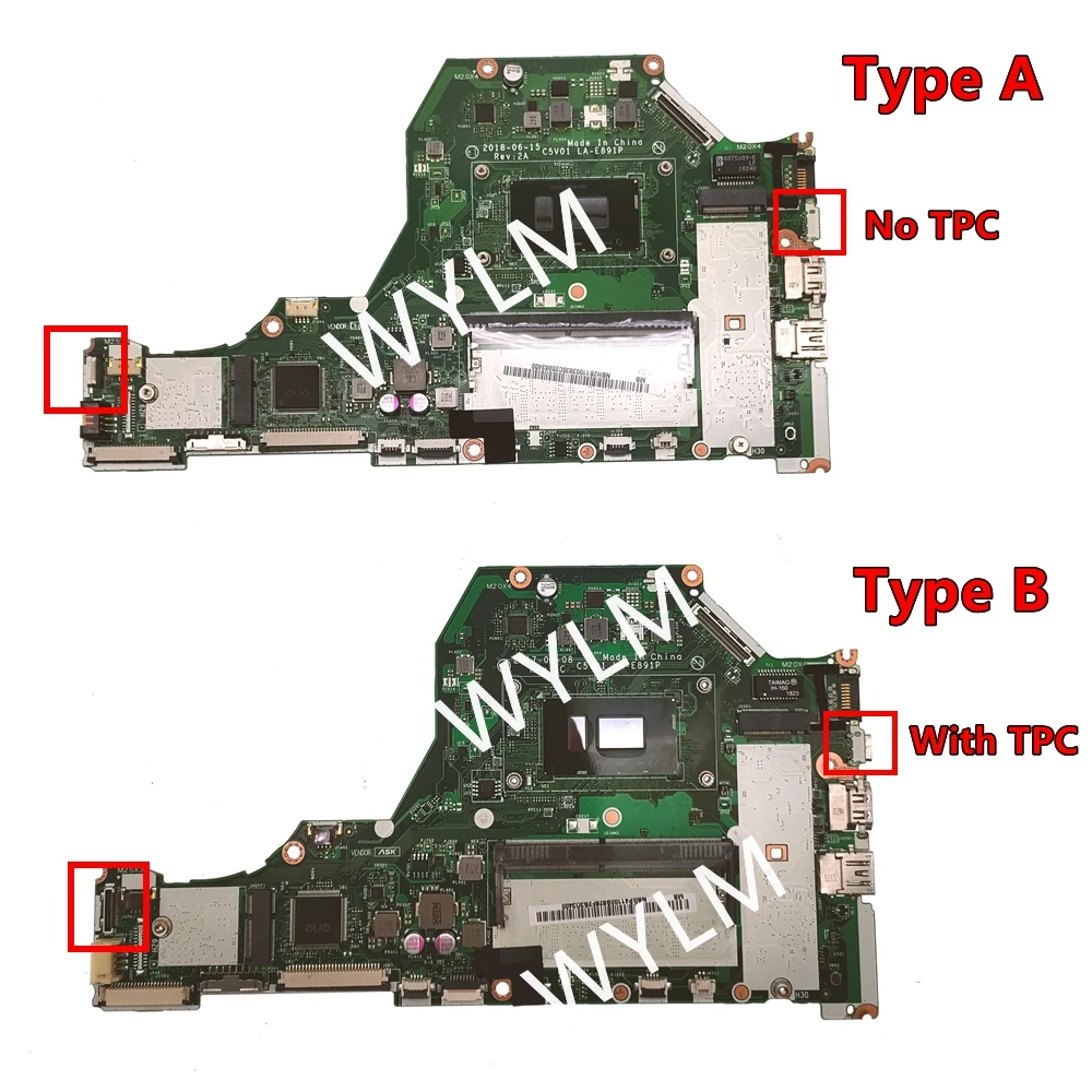 LA-E891P With i3-6th 7th Gen CPU 4GB-RAM Mainboard For Acer Aspire A315-53 A315-53G A515-51 A515-51G Laptop Motherboard