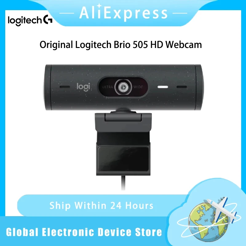 

Оригинальная веб-камера Logitech Brio 505 HD 1080P, широкоэкранная камера для записи видеозвонков, веб-камера, мини-камера, веб-камера для ПК, веб-камера