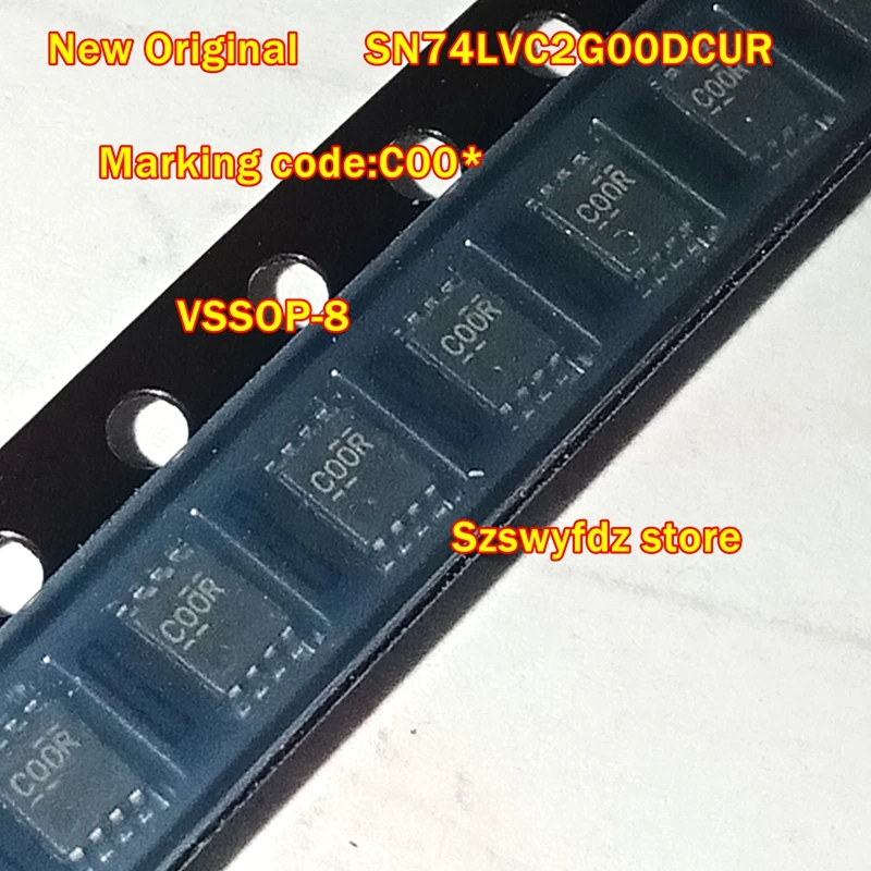 

10pcs to 100pcs New Original SN74LVC2G00DCUR VSSOP-8 Marking code:C00* DUAL 2 INPUT POSITIVE NAND GATE