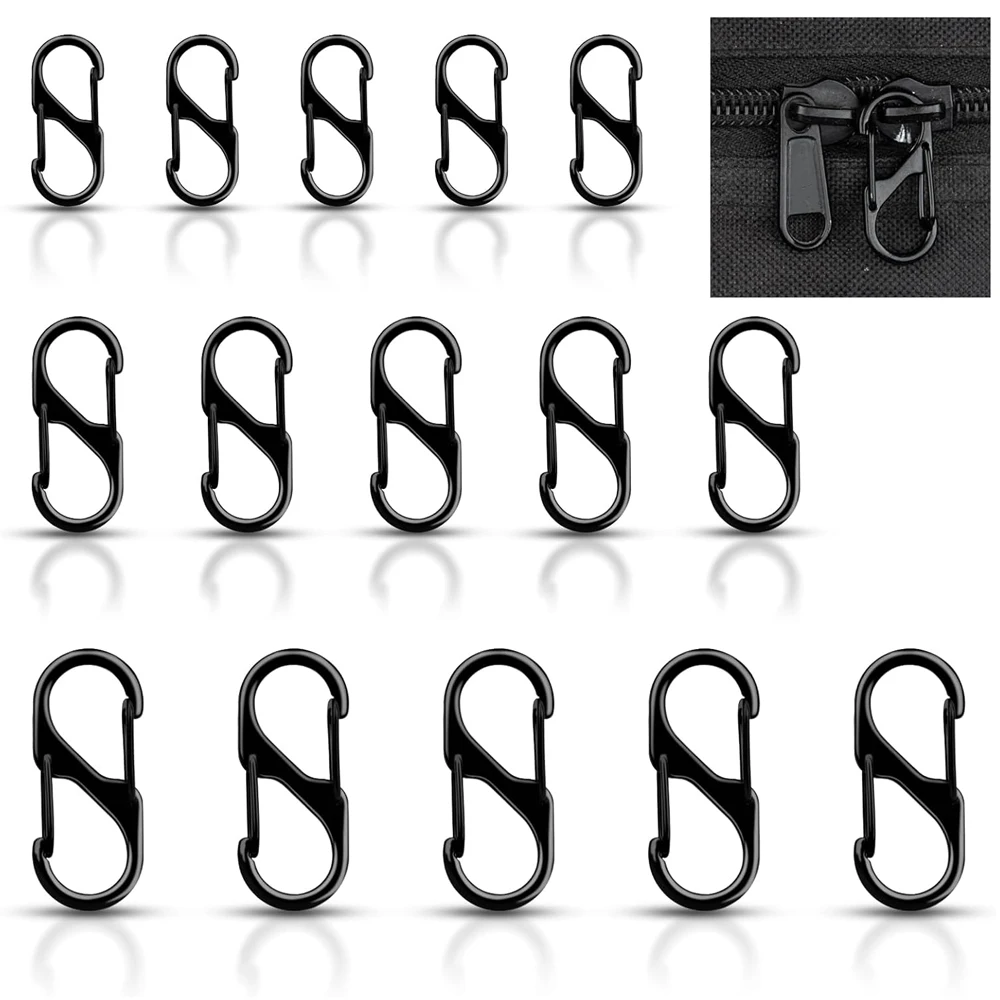 

15Pcs Zipper Clips Anti Theft Zipper Pull Replacement Backpack Zipper Pulls Keep Closed Carabiner Clip for Luggage Suitcase