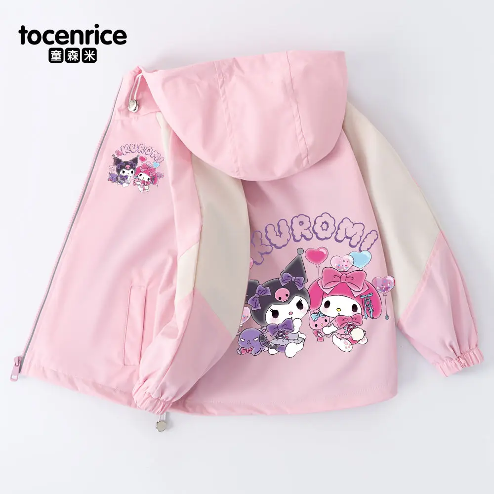 

Sanrio Kuromi My Melody Girls Charge куртка весна осень новый стиль детское пальто модный осенний уличный ветрозащитный топ