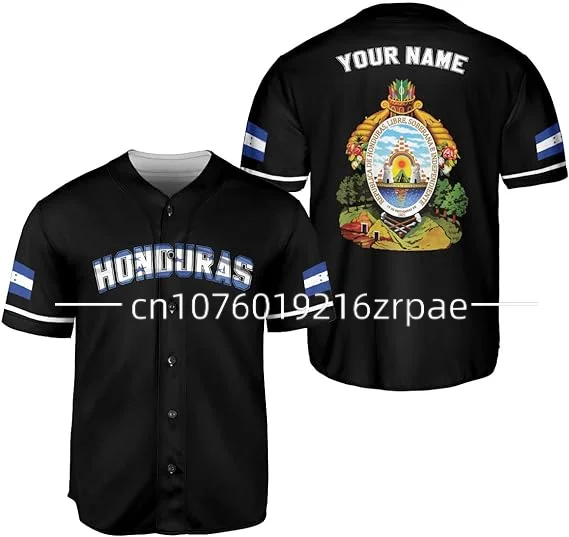 2024 New Honduras  Custom Your Name Baseball Jersey Shirt Baseball Shirt 3D Printed Men\'s Shirt Casual Shirts hip hop Tops