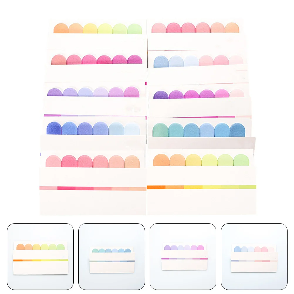 

10Pcs Bright Fluorescent Marking Stickers Indexing Bookmarks for Notebooks Household Items Student Stationery