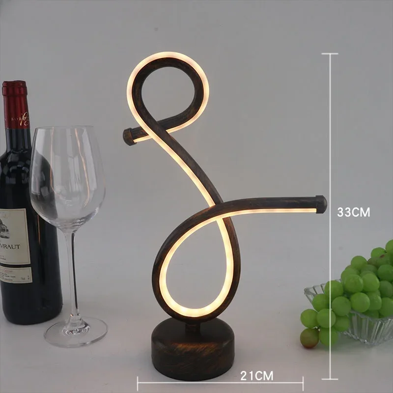 LED Rechargeable Bar Table Lamp Creative Personality Coffee Shop Table Lamp Retro Nostalgic Music Bar Decoration Night Light