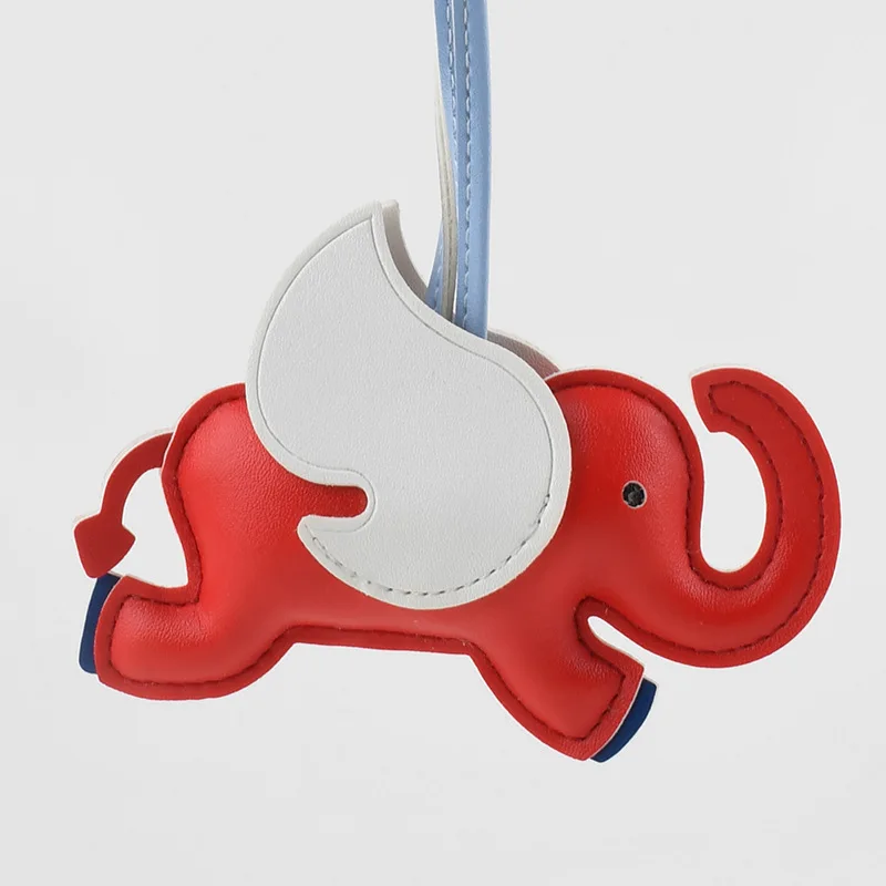 16 Stks/set Vliegende Vleugels Olifant Sleutelhangers Vrouwen Pu Lederen Hanger Hanger Decoratie Voor Tas Auto Sleutelhanger Accessoires Geschenken