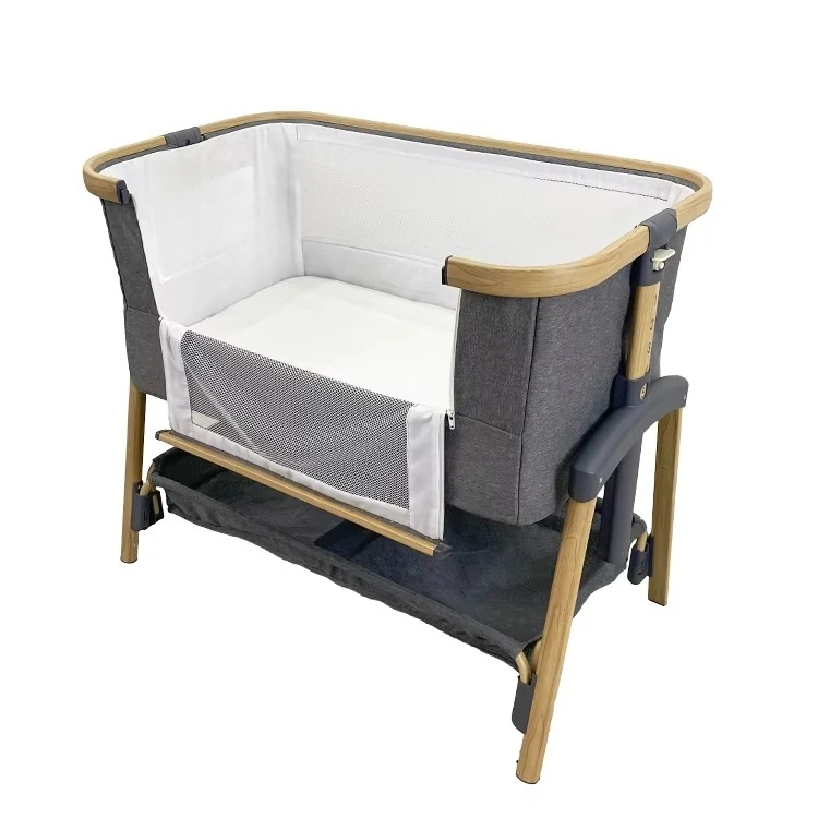 Hot Sale Luxury Foldable Crib Newborn Crib Swing Bed Head Safety Adjustable Bed Newborn