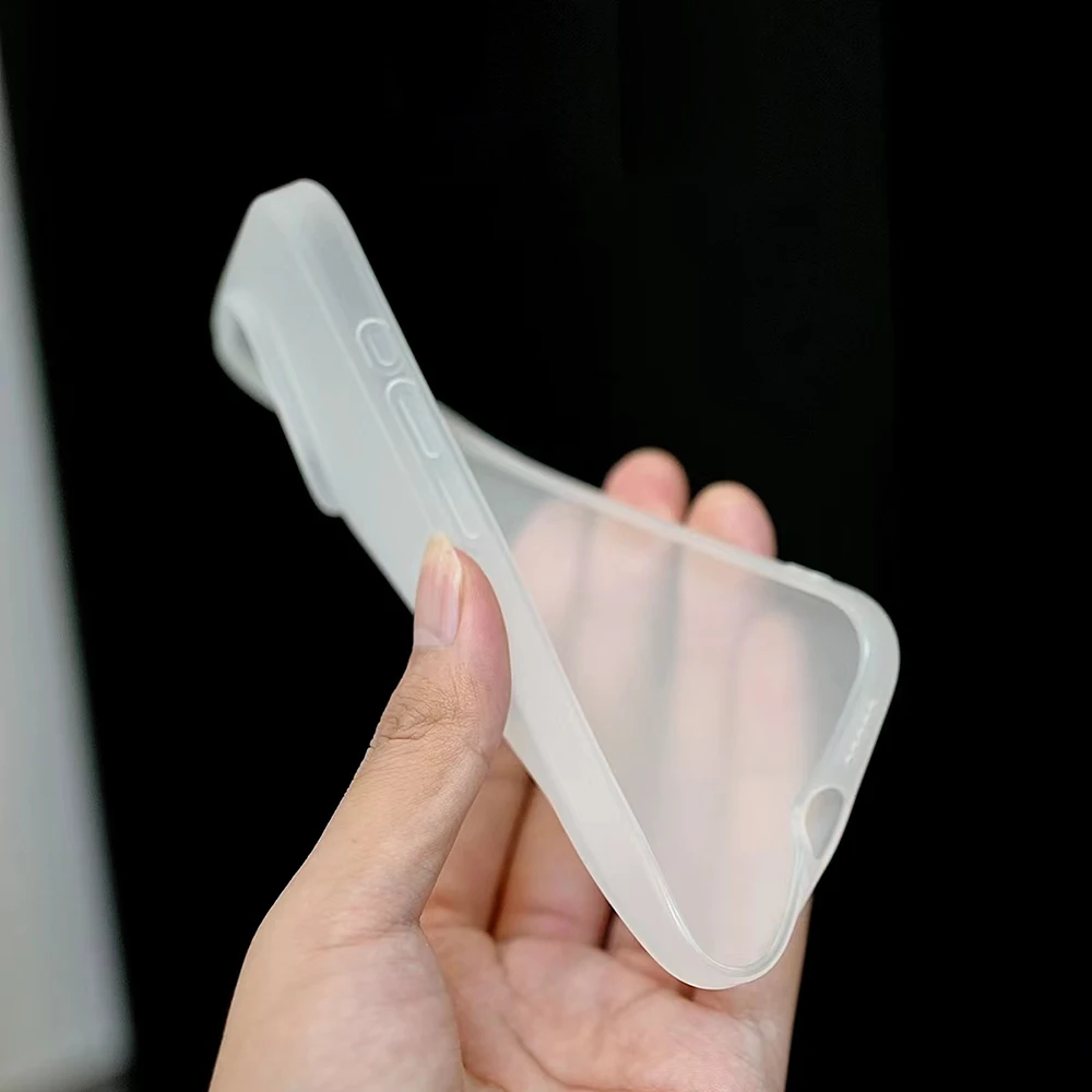 Ultra Thin Matte Translucent Clear Phone Case For iPhone 16 15 14 Pro 11 13 12 Pro Max Mini Shockproof Slim Skin Silicone Cover