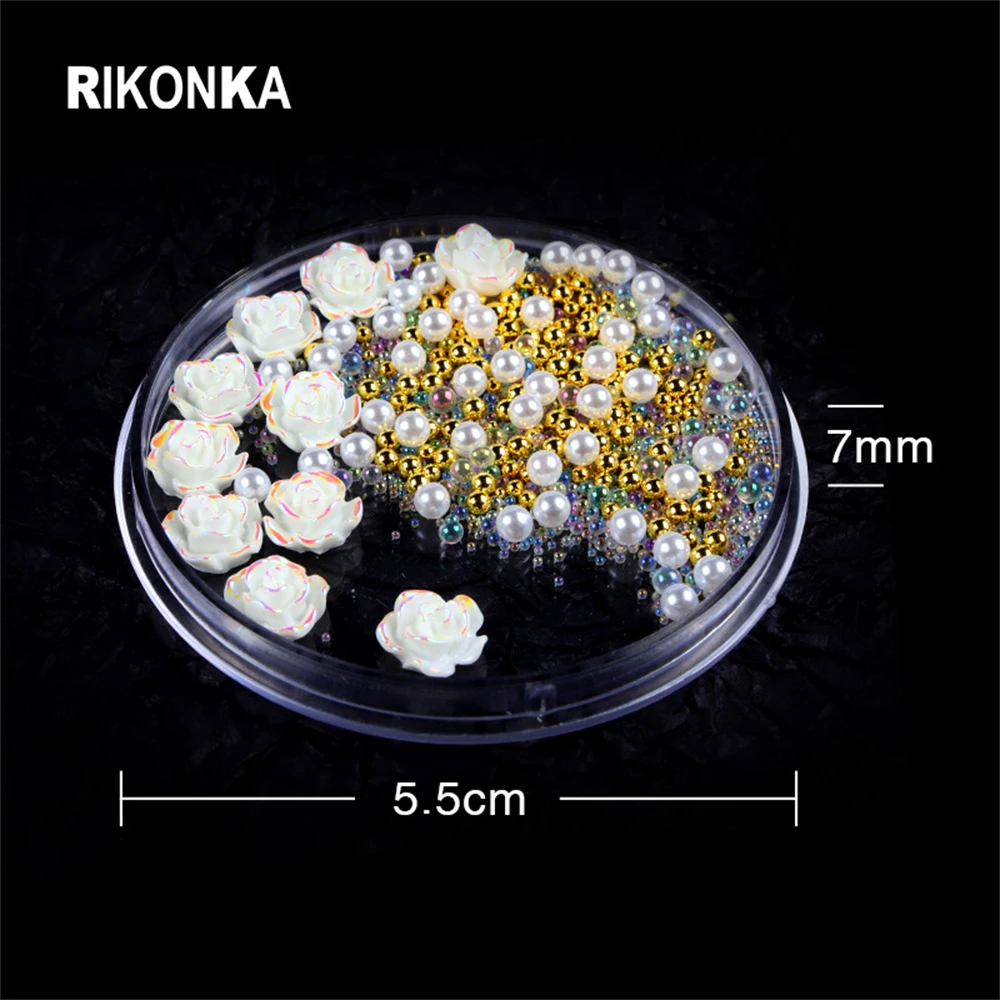 1/2/3PCS Nail Rhinestone Accessories Lightweight And Durable 6-color Aurora 3d Acrylic Petals 3d Cute Nail Art Decoration