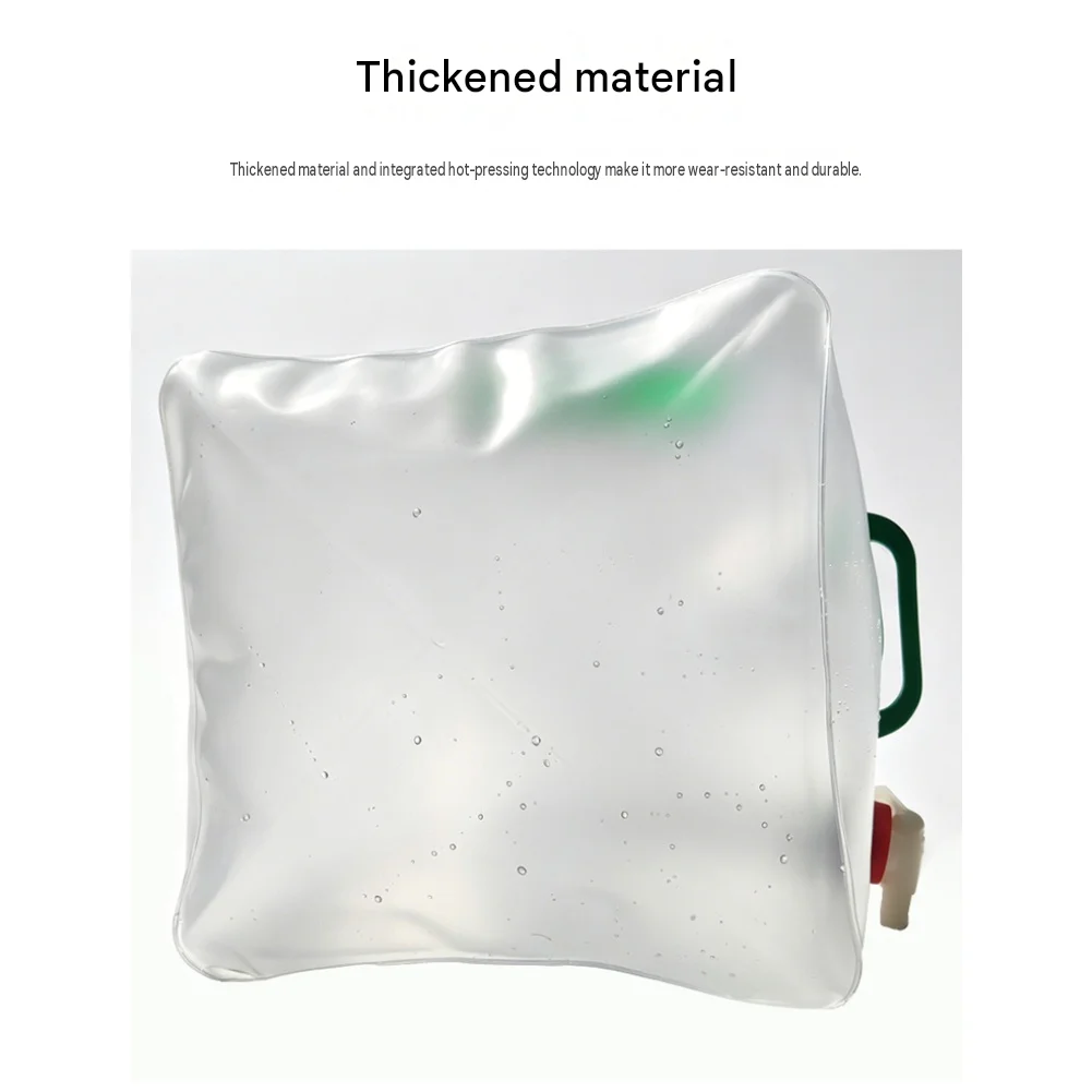 Transparent Water Carrier Foldable Water Bag Compact Folding Structure Water Storage For Hiking Water Bag Green